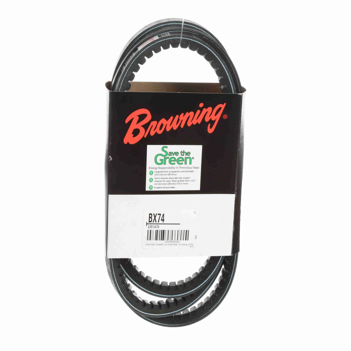 Browning EPDM Notched Belt 98% Efficient - BX74
