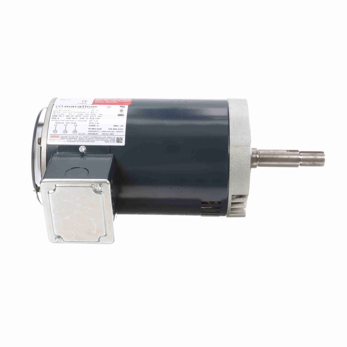 LEESON Close-Coupled Pump Motor, 1 HP, 3 Ph, 60 Hz, 200 V, 1800 RPM, 143JMV Frame, DP - GT4001