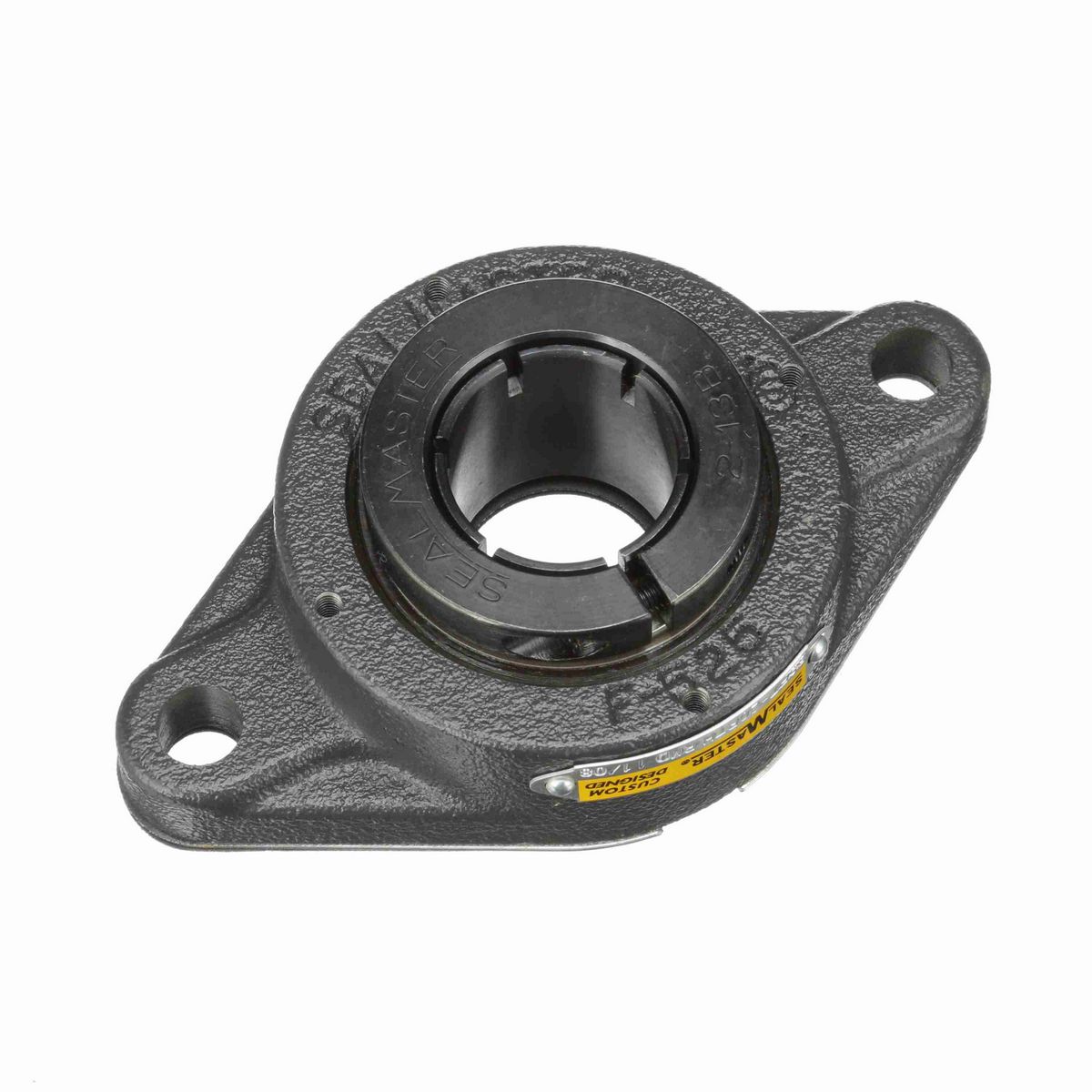 Sealmaster Mounted Cast Iron Two Bolt Flange Ball Bearing - 52100 Bearing Steel, Black Oxided - Concentric Lock - Reduced Maintenance - Lubed for Life - BSFT-20RTH RMD