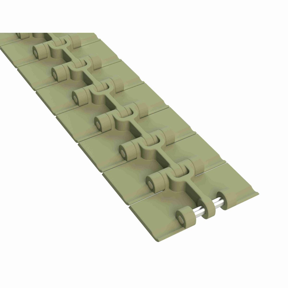 Rexnord 820 Straight Running Solid Top, Material: Green Abrasion Resistant Polyamide, Width: 3.25in, Pitch: 1.5in - 81431521