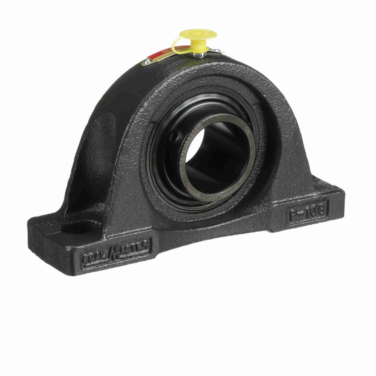 Sealmaster Mounted Cast Iron Two Bolt Pillow Block Ball Bearing - 52100 Bearing Steel, Black Oxided - Setscrew Lock - NP-23C