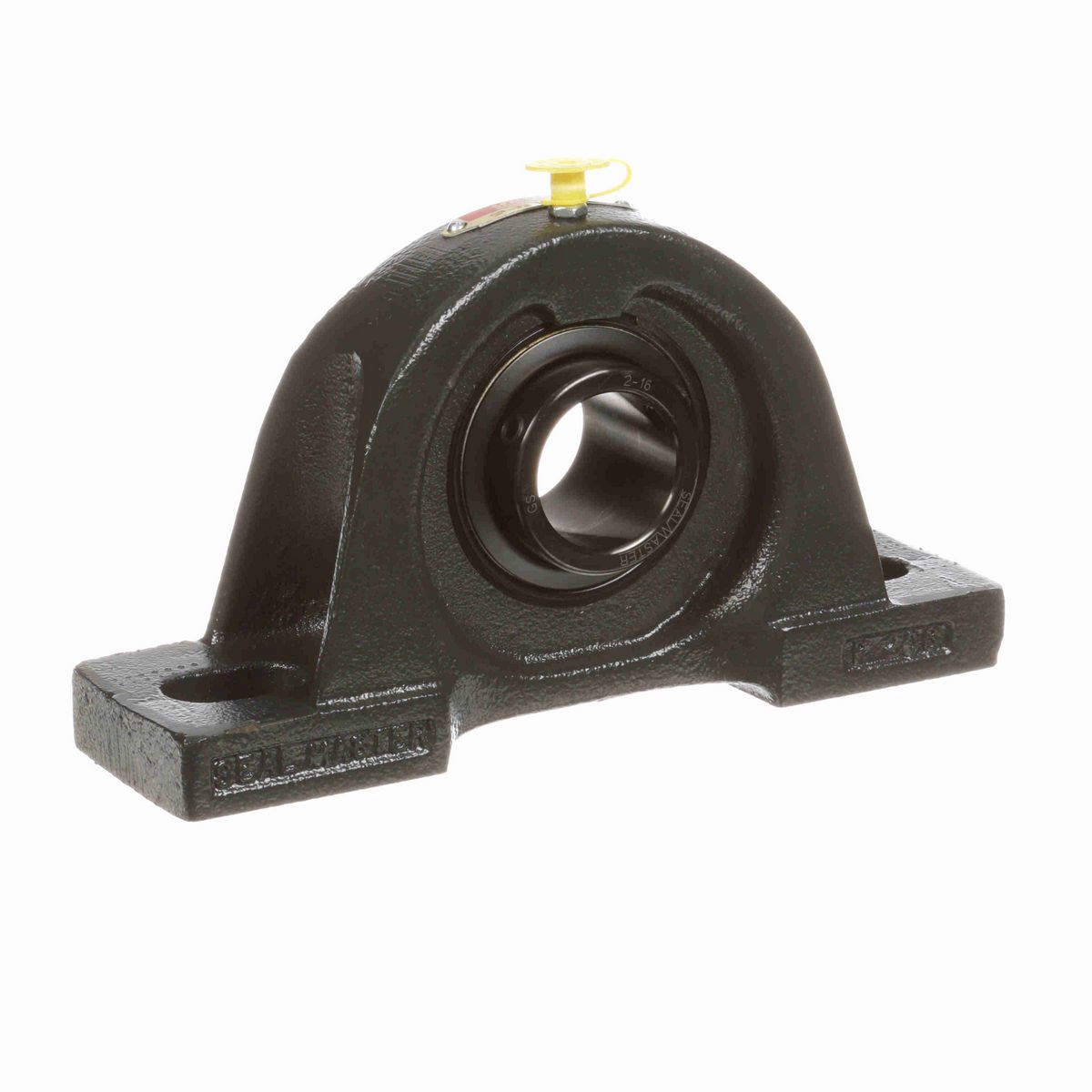 Sealmaster Mounted Cast Iron Two Bolt Pillow Block Ball Bearing - 52100 Bearing Steel, Black Oxided - Setscrew Lock - SP-22
