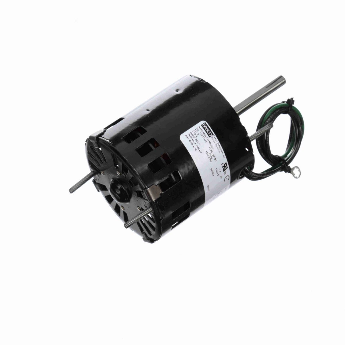 FASCO Ventilation Motor, 1/25 HP, 1 Ph, 60 Hz, 115 V, 1550 RPM, 1 Speed, 3.3" Diameter, OAO - D0307