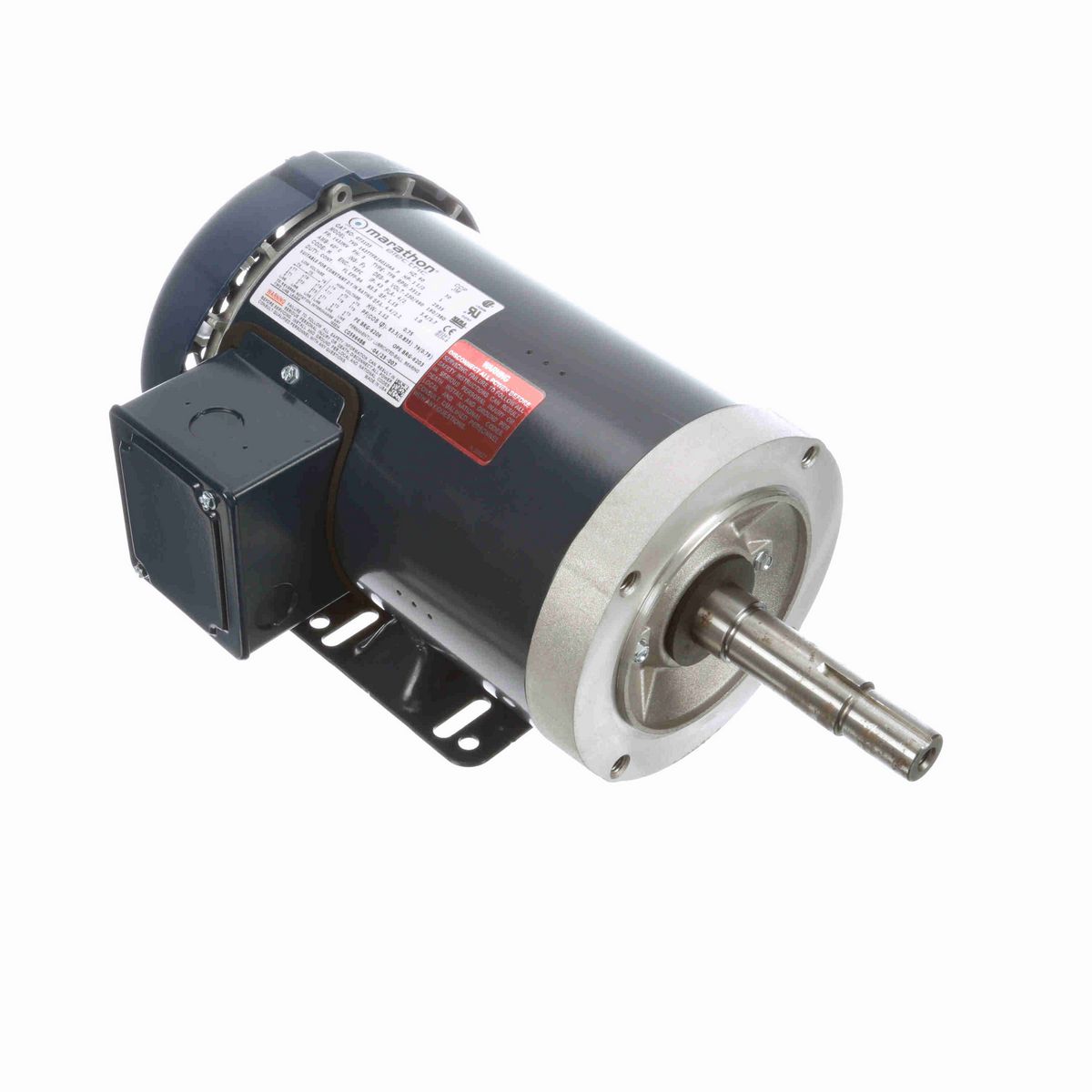 LEESON Close-Coupled Pump Motor, 1.50 & 1 HP, 3 Ph, 60 & 50 Hz, 230/460 & 190/380 V, 3600 & 3000 RPM, 143JM Frame, TEFC - GT3103