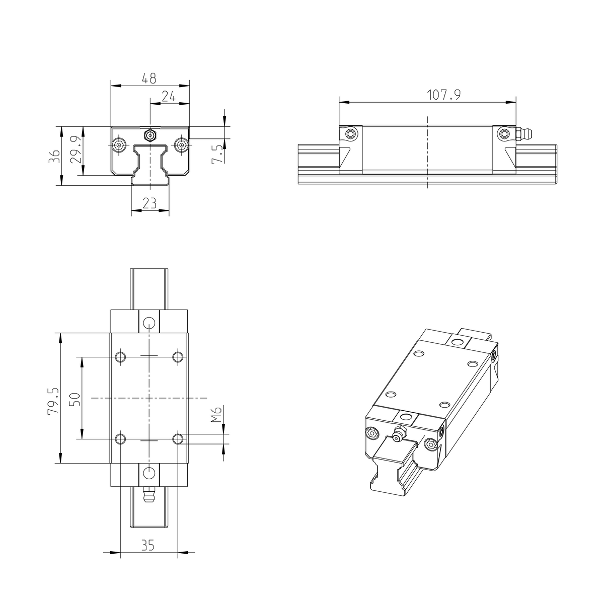 Шариковая каретка из нержавеющей стали Resist NRII Bosch Rexroth KWD-025-SLS-C0-N-0 [R201229404]