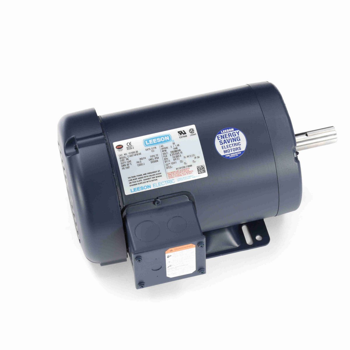 LEESON Special Voltage Motor, 2 HP, 3 Ph, 50 Hz, 220/380/440 V, 1500 RPM, 145T Frame, TEFC - 121095.00