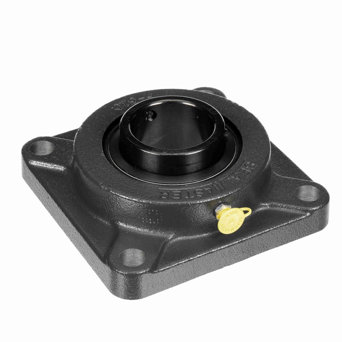 Sealmaster Mounted Cast Iron Four Bolt Flange Ball Bearing - 52100 Bearing Steel, Black Oxided - Setscrew Lock - SF-34