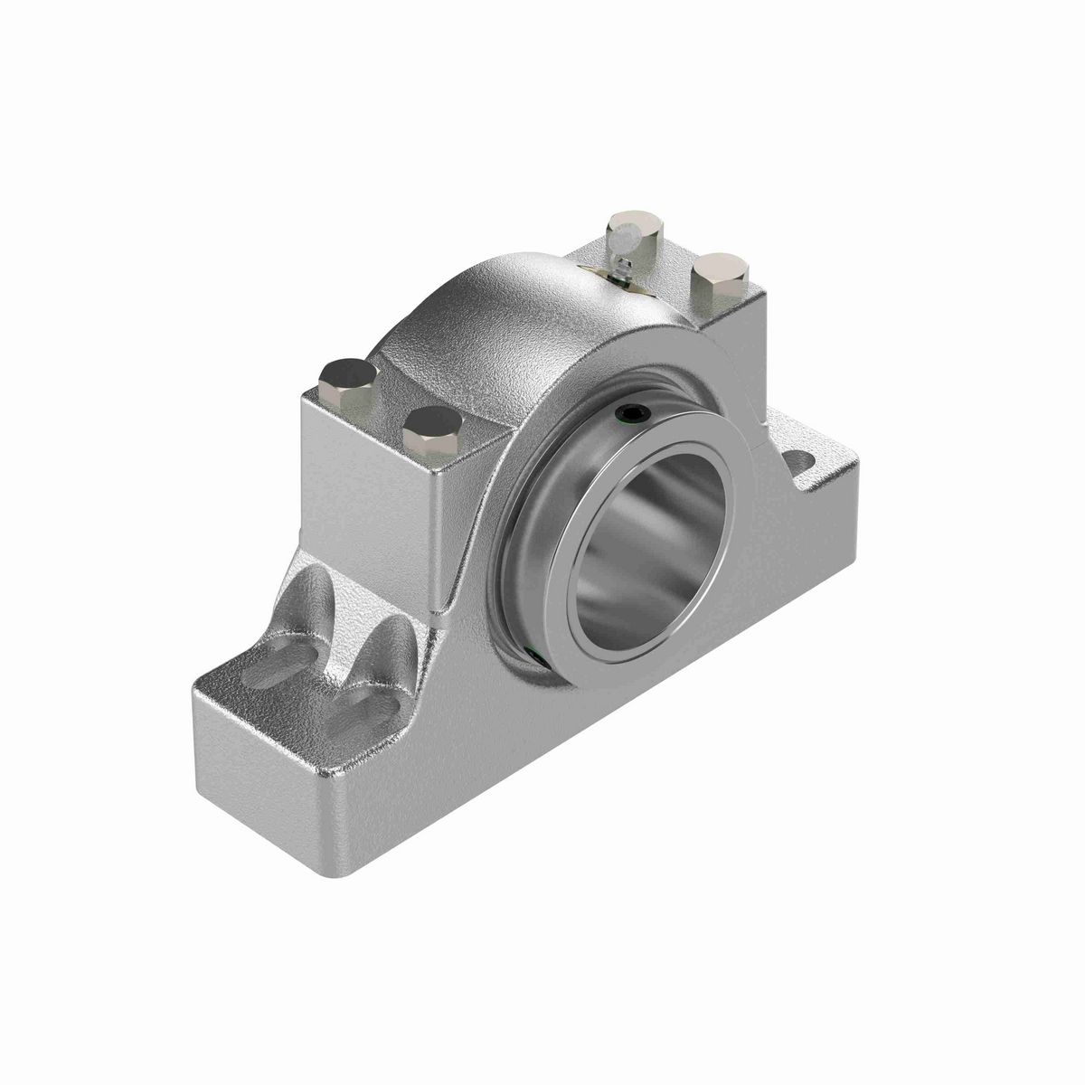 Sealmaster Mounted Flouropolymer Coated Cast Iron Four Bolt Pillow Block Tapered Roller - 52100 Bearing Steel - Double Collar Mount Lock - Corrosion Resistant - RPB 407-C4 CR
