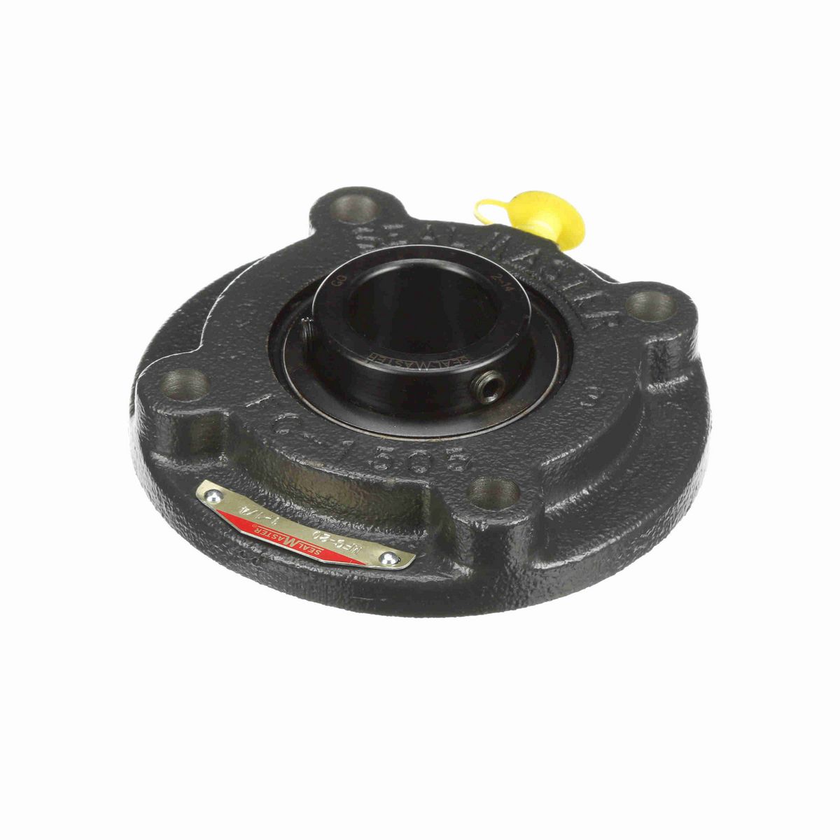 Sealmaster Mounted Cast Iron Flange Cartridge Ball Bearing - 52100 Bearing Steel, Black Oxided - Setscrew Lock - MFC-20