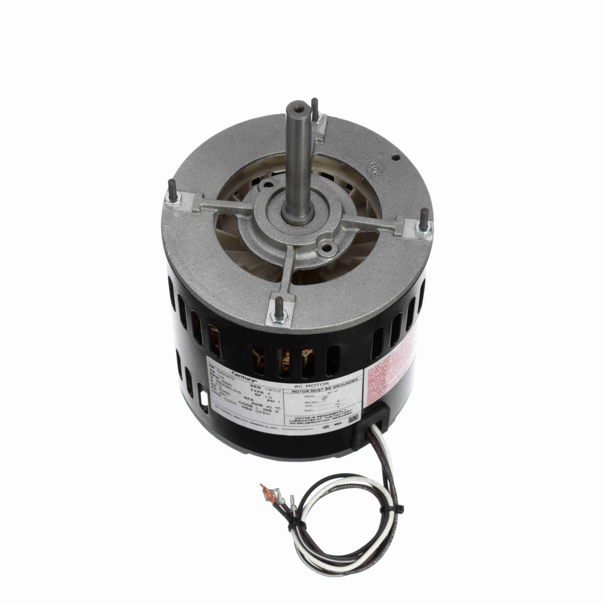 Century OEM Replacement Motor, 1/4 HP, 1 Ph, 60/50 Hz, 460/380-415 V, 3600 RPM, 48Y Frame, OPEN - OAN470