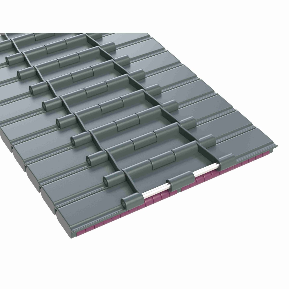 Rexnord SWH LBP Straight Running Low Backline Pressure, Material: Internally Lubricated Polyacetal (Grey), Width: 12in, Pitch: 1.5in - 752.82.10