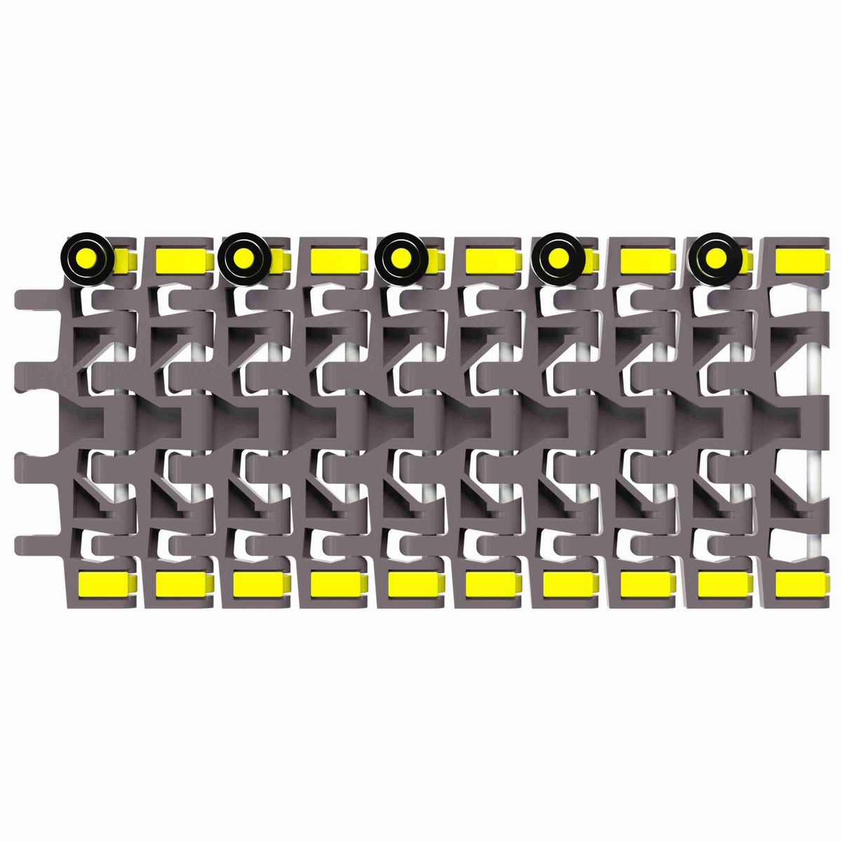 Rexnord 7956B Side-flexing Flush Grid, Material: Brown High Performance, Width: 6in, Pitch: 1.25in - 10343070