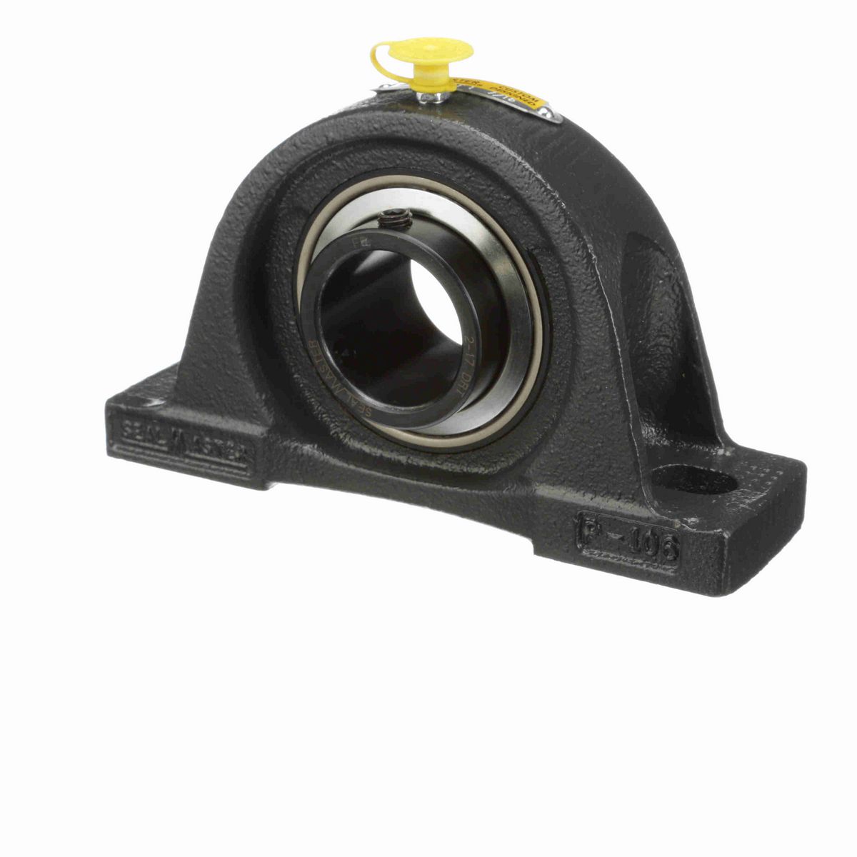 Sealmaster Mounted Cast Iron Two Bolt Pillow Block Ball Bearing - 52100 Bearing Steel, Black Oxided - Setscrew Lock - High Contamination - NP-23 DRT