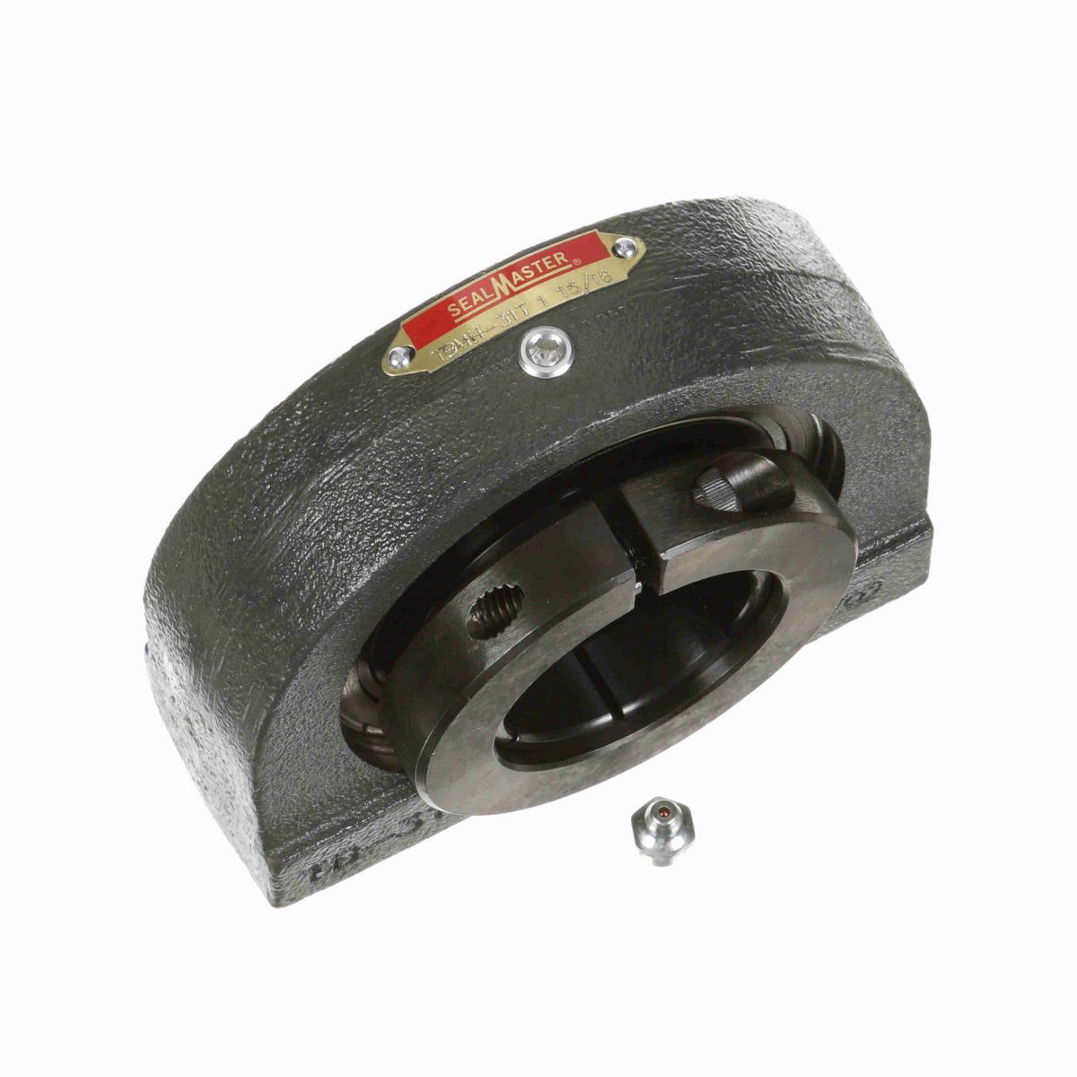 Sealmaster Mounted Cast Iron Tapped Base Pillow Block Ball Bearing - 52100 Bearing Steel, Black Oxided - Concentric Lock - TBMH-31T