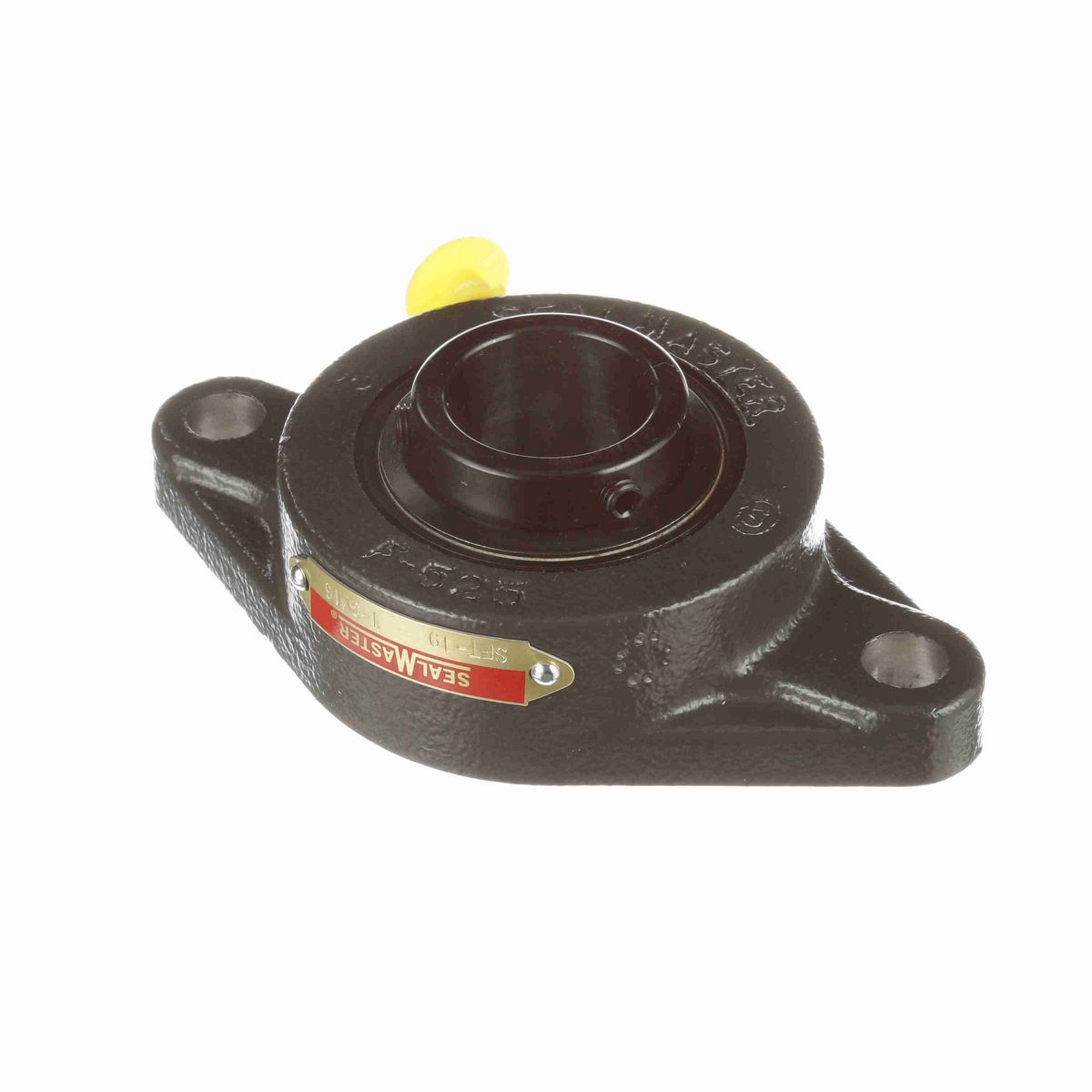 Sealmaster Mounted Cast Iron Two Bolt Flange Ball Bearing - 52100 Bearing Steel, Black Oxided - Setscrew Lock - SFT-19