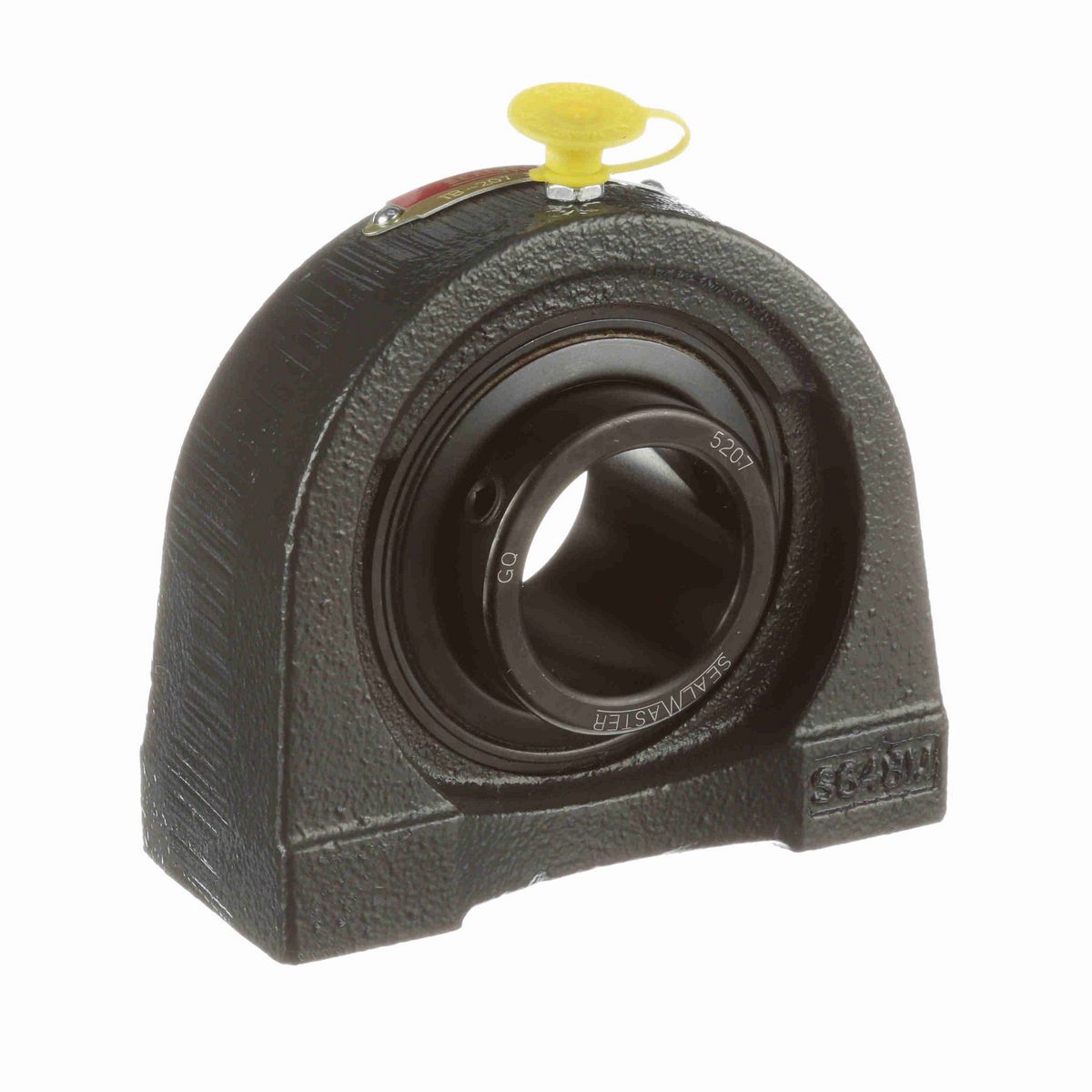 Sealmaster Mounted Cast Iron Tapped Base Pillow Block Ball Bearing - 52100 Bearing Steel, Black Oxided - Setscrew Lock - TB-207