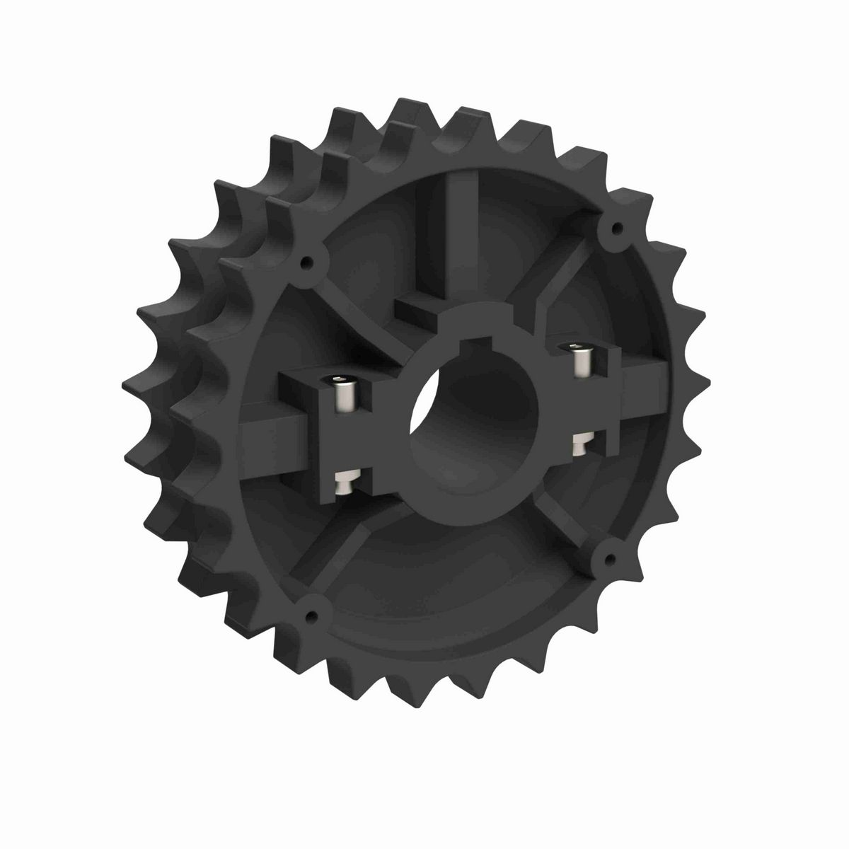 Rexnord 820 Series Split Molded Nylon Sprocket with 25 Teeth and 30mm Round Shaft-Ready Bore with Keyway - 614-40-30