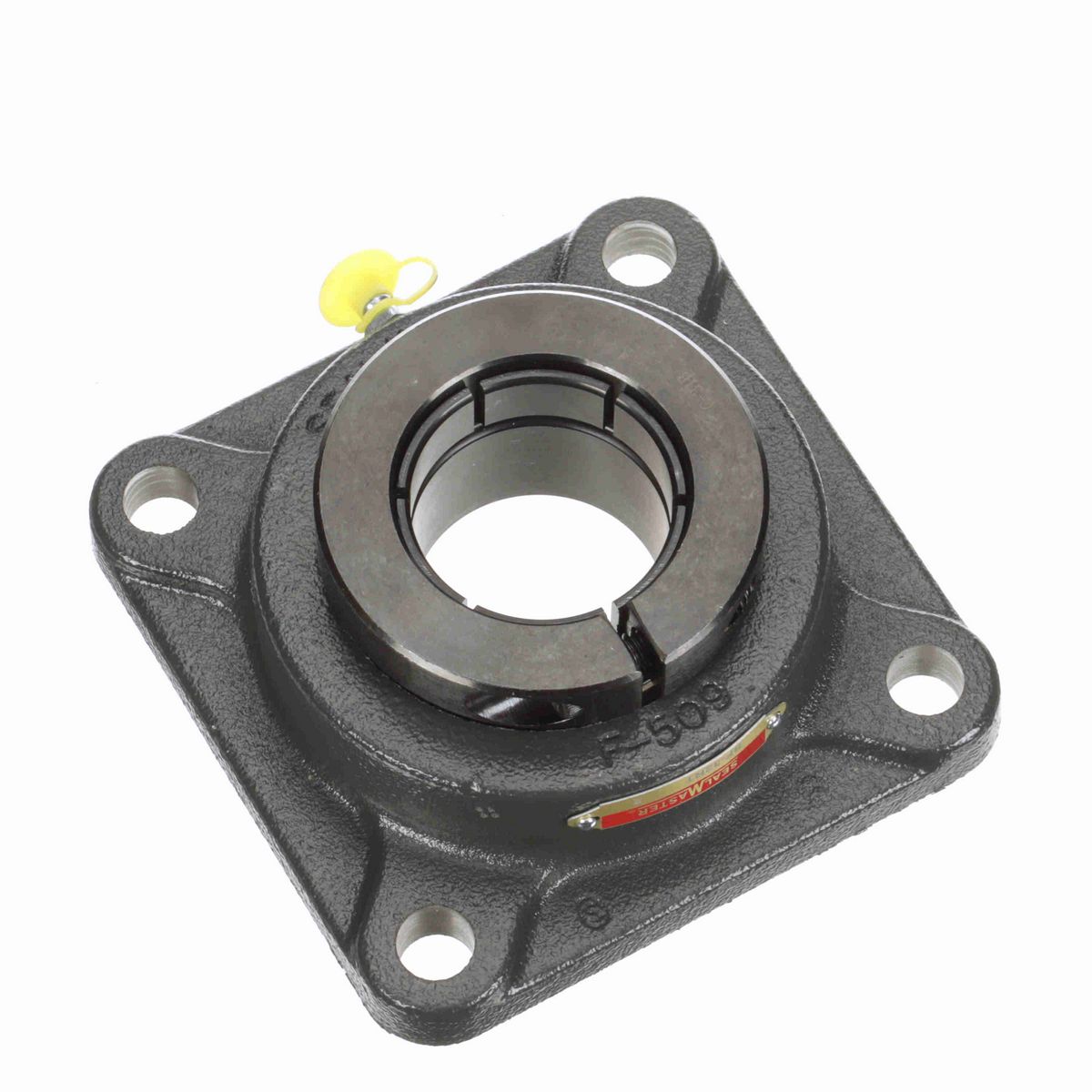 Sealmaster Mounted Cast Iron Four Bolt Flange Ball Bearing - 52100 Bearing Steel, Black Oxided - Concentric Lock - SF-32RT