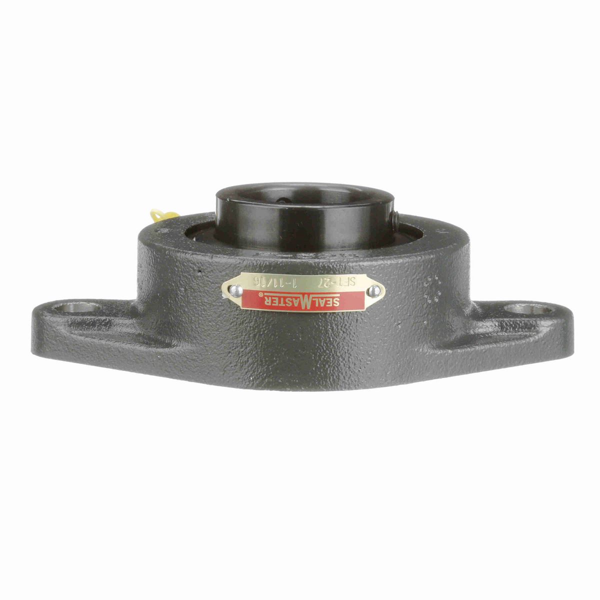 Sealmaster Mounted Cast Iron Two Bolt Flange Ball Bearing - 52100 Bearing Steel, Black Oxided - Setscrew Lock - SFT-27