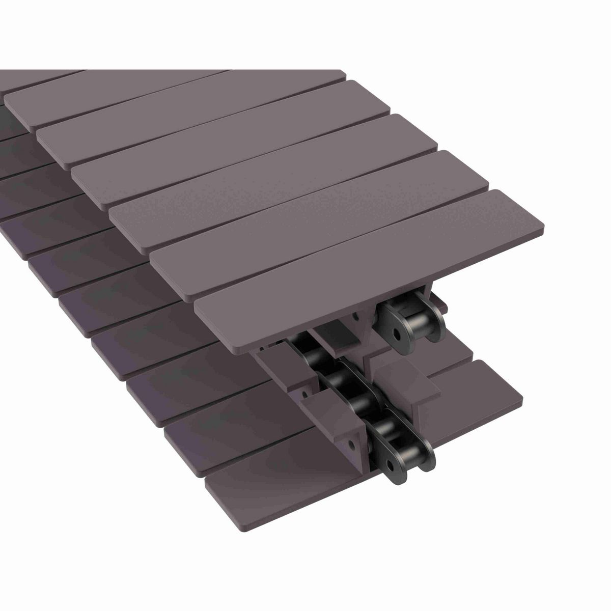 Rexnord 1873TAB Side-flexing Solid Top, Material: Brown High Performance, Width: 6in, Pitch: 1.5in - 81426343