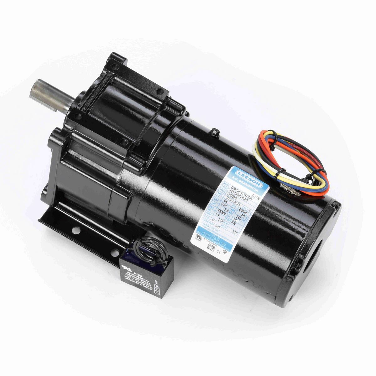 LEESON Parallel Shaft Gearmotor, 0.06 HP, 1 Ph, 60 Hz, 115 V, 8 RPM, 38 Frame, TENV - M1145029.00