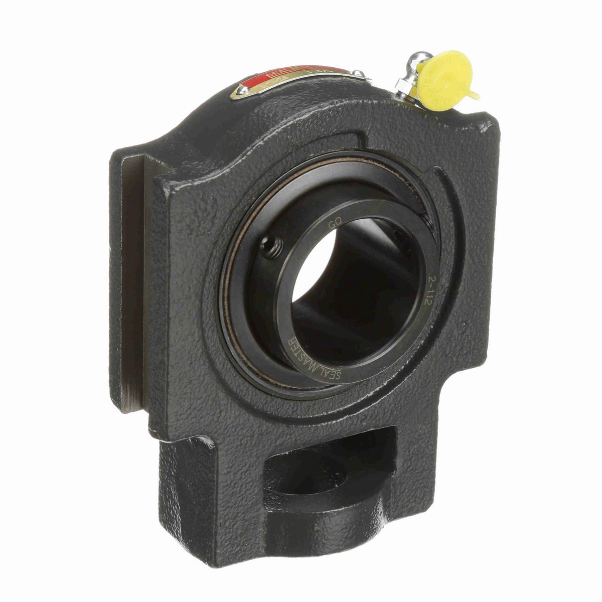Sealmaster Mounted Cast Iron Wide Slot Take Up Ball Bearing - 52100 Bearing Steel, Black Oxided - Setscrew Lock - ST-28