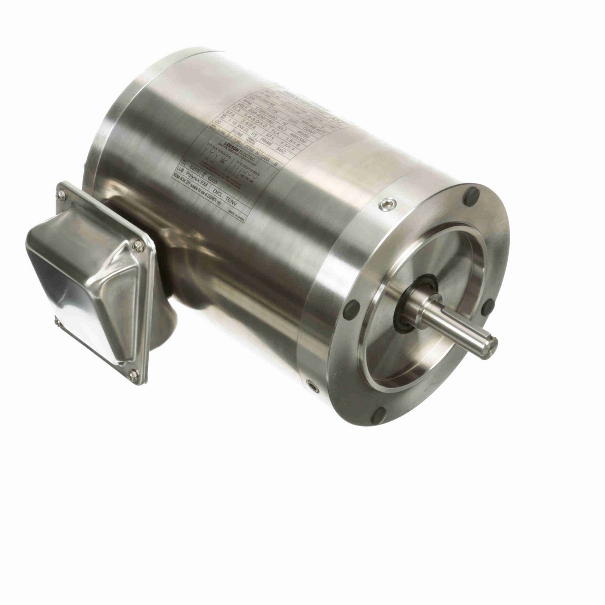 LEESON General Purpose Motor, 1 & 0.75 HP, 3 Ph, 60 & 50 Hz, 230/460 & 190/380 V, 1800 & 1500 RPM, 56C Frame, TENV - 191575.00