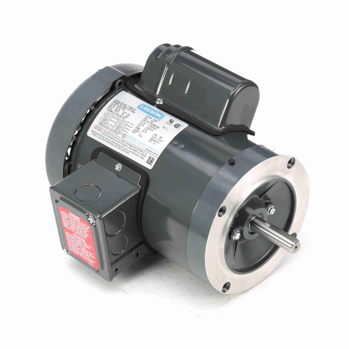 LEESON Agricultural Motor, 0.75 HP, 1 Ph, 60 Hz, 115/230 V, 1800 RPM, 56C Frame, TEFC - 117880.00