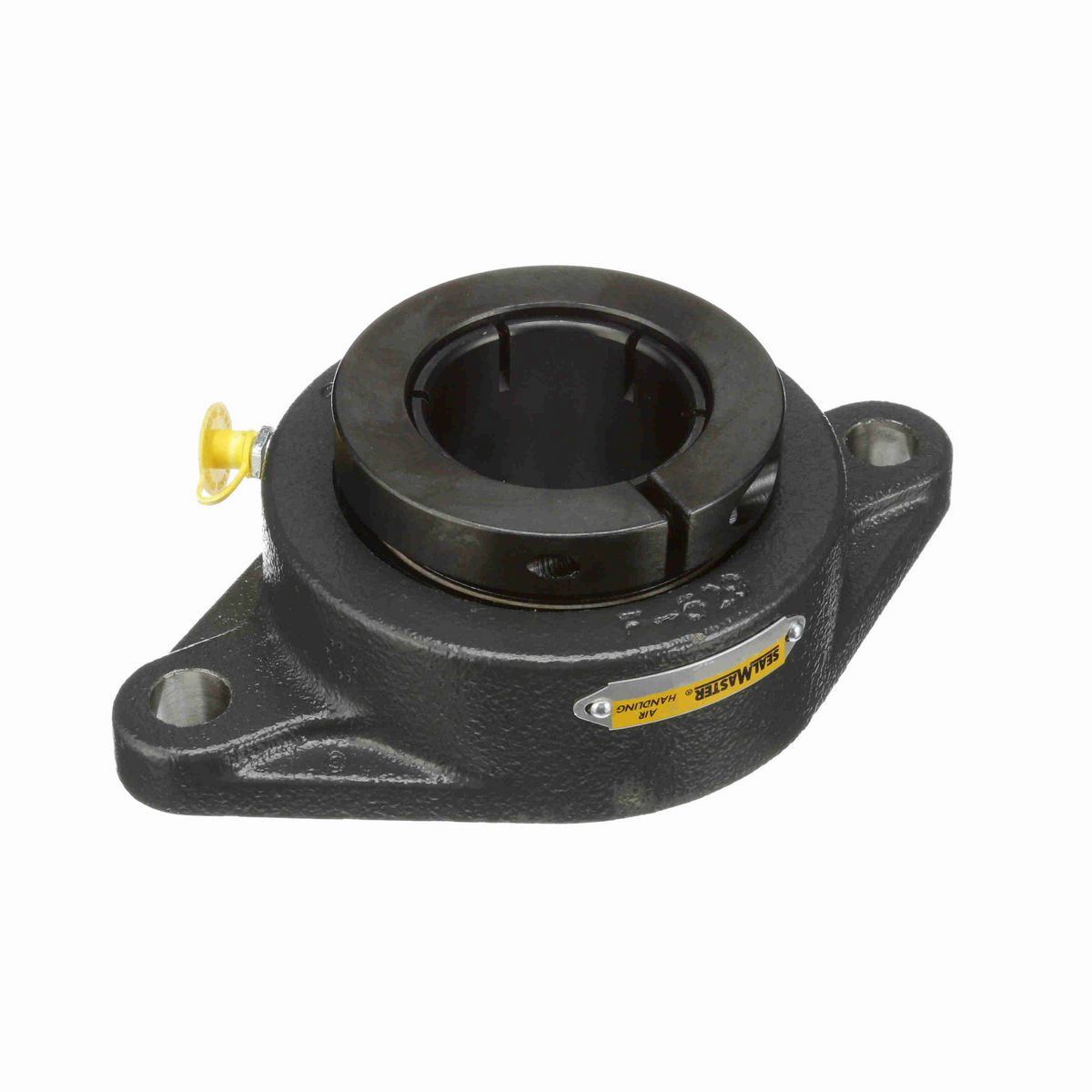 Sealmaster Mounted Cast Iron Two Bolt Flange Ball Bearing - 52100 Bearing Steel, Black Oxided - Concentric Lock - Air Handling Housing Fit, Noise Tested - SFT-23T CXU