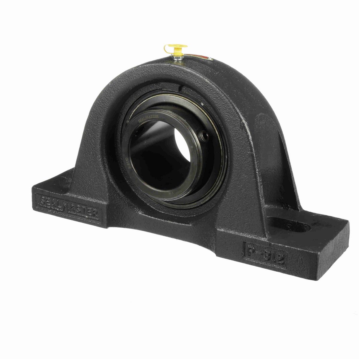 Sealmaster Mounted Cast Iron Two Bolt Pillow Block Ball Bearing - 52100 Bearing Steel, Black Oxided - Double Setscrew Lock - MPD-43