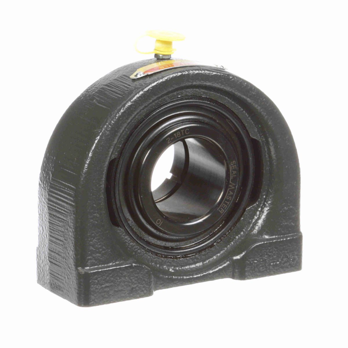 Sealmaster Mounted Cast Iron Tapped Base Pillow Block Ball Bearing - 52100 Bearing Steel, Black Oxided - Concentric Lock - TB-24TC