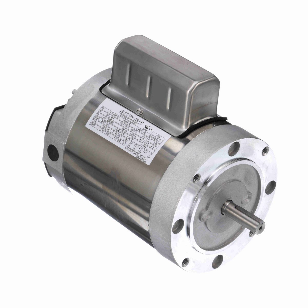 LEESON Boat Hoist Duty Motor, 0.75 HP, 1 Ph, 60 Hz, 115/230 V, 1800 RPM, 56C Frame, TENV - 6439191261