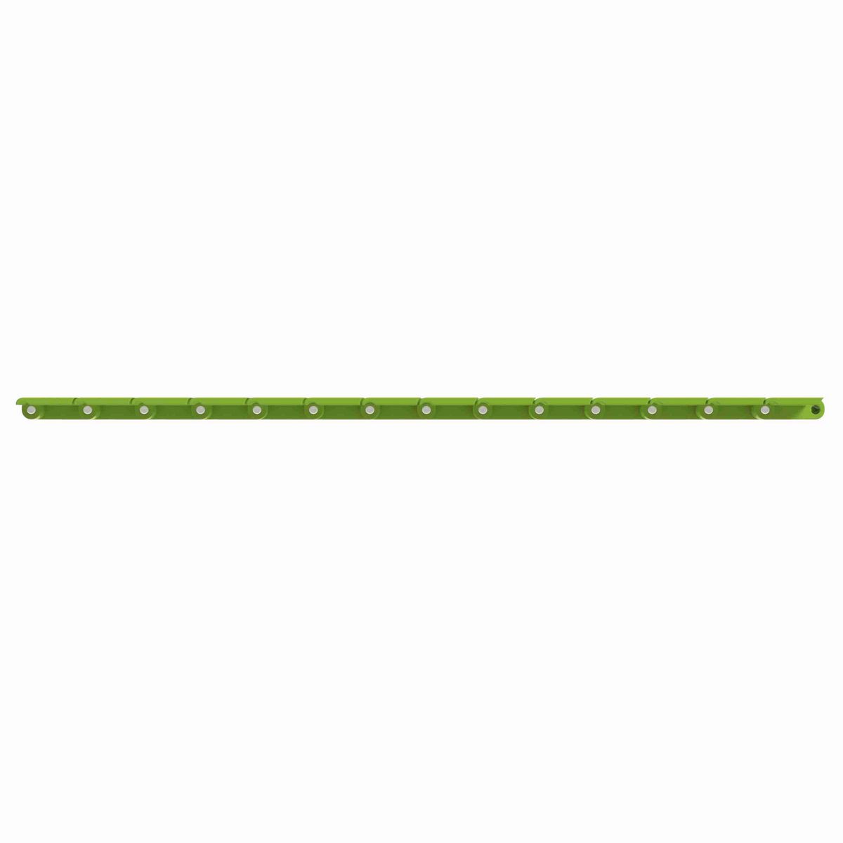 Rexnord 821 Straight Running Solid Top, Material: Bright Lime-Green Dry PET Low Friction, Width: 7.5in, Pitch: 1.5in - 10483795