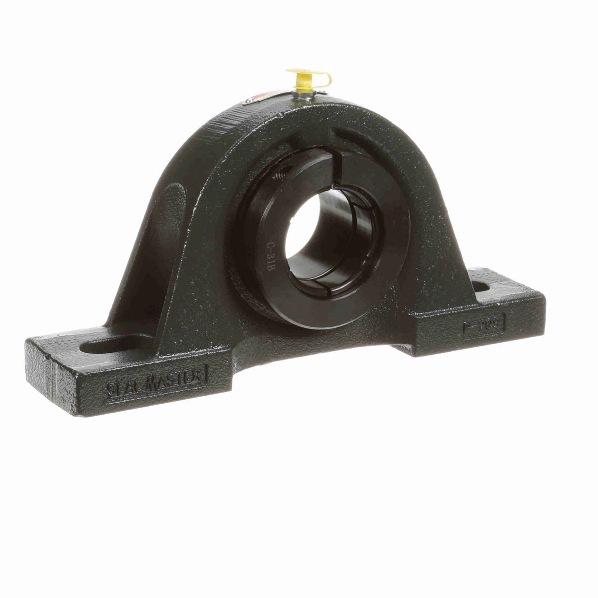 Sealmaster Mounted Cast Iron Two Bolt Pillow Block Ball Bearing - 52100 Bearing Steel, Black Oxided - Concentric Lock - SP-31T