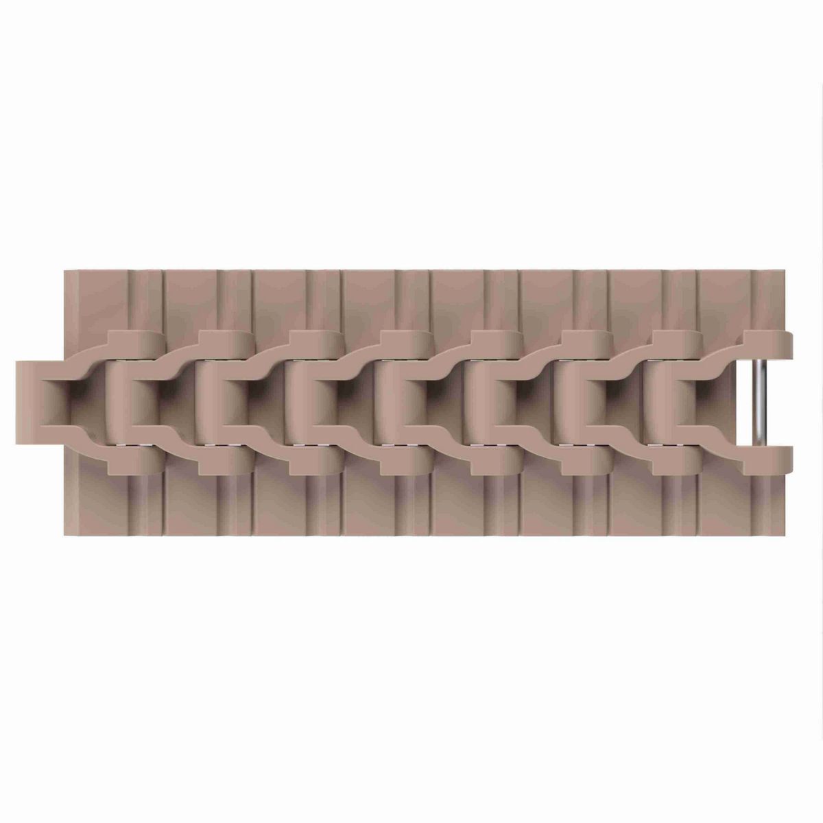 Rexnord 882B Side-flexing Solid Top, Material: Tan Low Friction, Width: 4.5in, Pitch: 1.5in - LF882K4-1/2