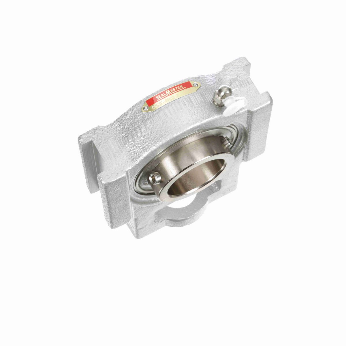 Sealmaster Mounted Flouropolymer Coated Cast Iron Wide Slot Take Up Ball Bearing - 52100 Bearing Steel, Phosphorus Nickel Coated - Setscrew Lock - Corrosion Resistant - CRSTF-PN32