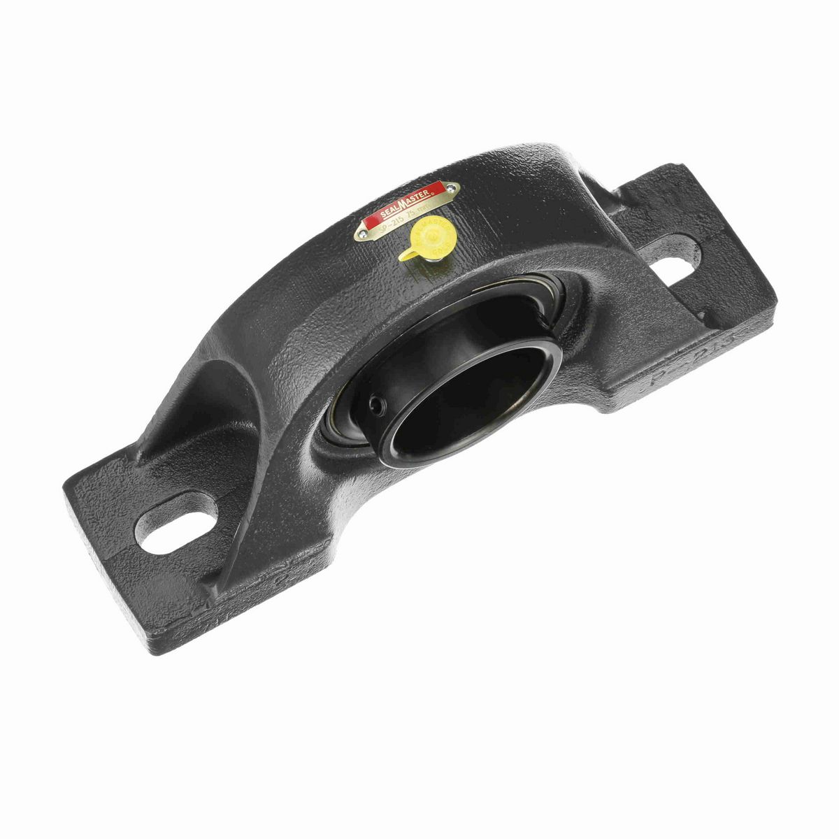 Sealmaster Mounted Cast Iron Two Bolt Pillow Block Ball Bearing - 52100 Bearing Steel, Black Oxided - Setscrew Lock - SP-215