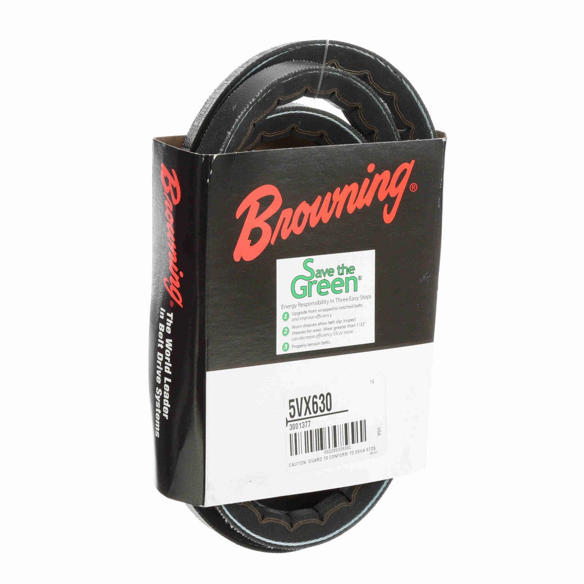 Browning EPDM Notched Belt 98% Efficient - 5VX630