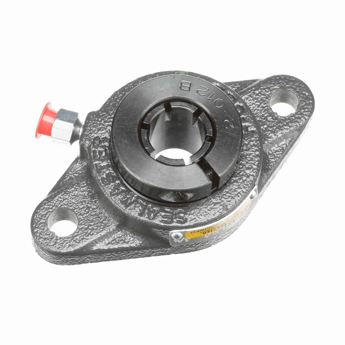 Sealmaster Mounted Cast Iron Two Bolt Flange Ball Bearing - 52100 Bearing Steel, Black Oxided - Concentric Lock - Extra Low Drag - SFT-12T XLO