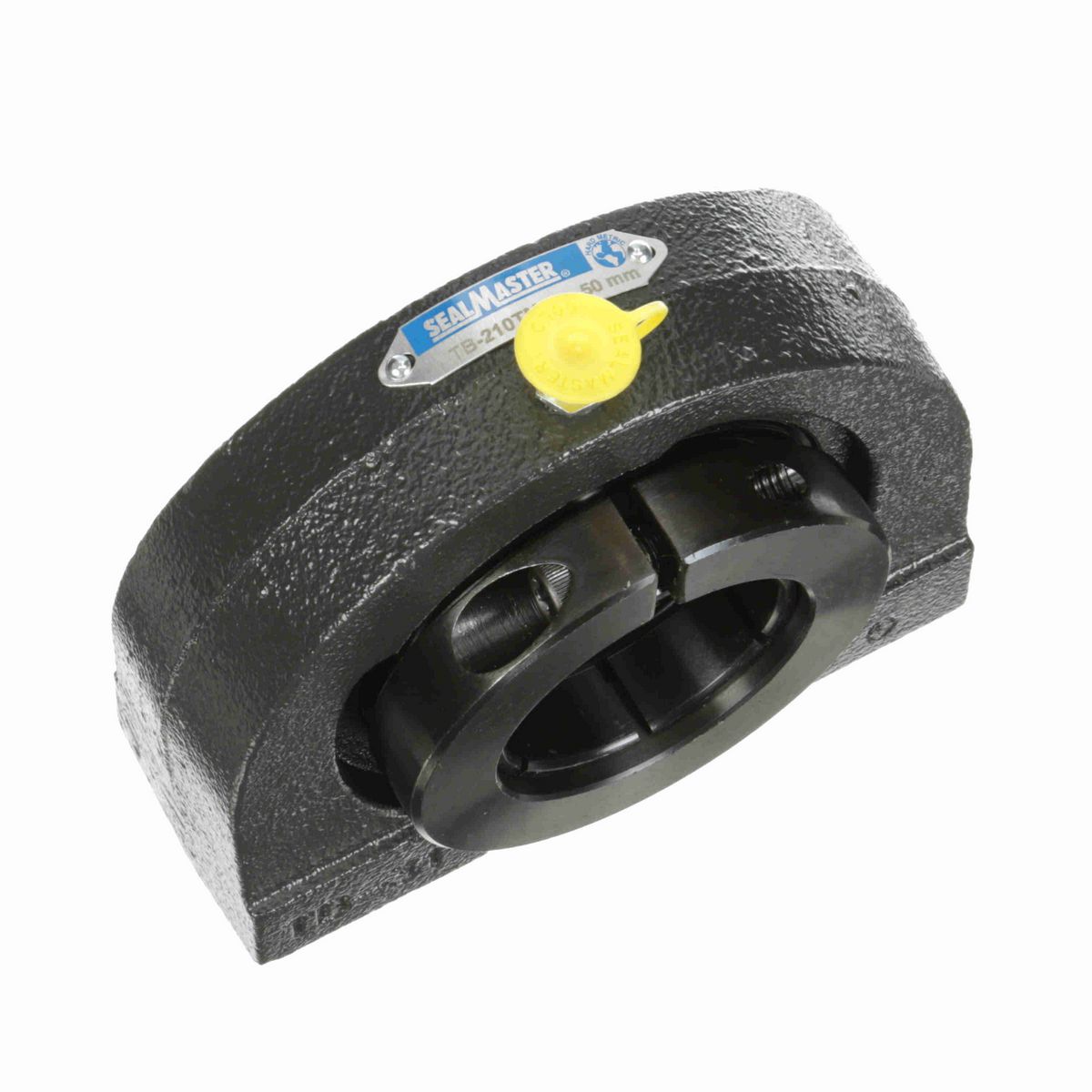 Sealmaster Mounted Cast Iron Tapped Base Pillow Block Ball Bearing - 52100 Bearing Steel, Black Oxided - Concentric Lock - TB-210TMC