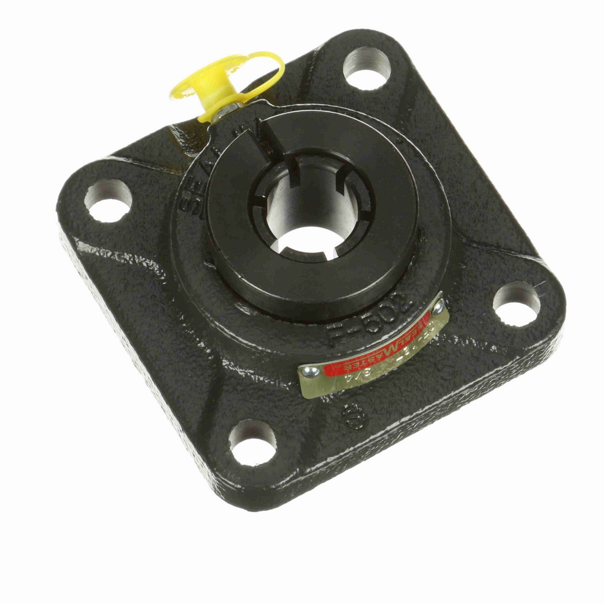 Sealmaster Mounted Cast Iron Four Bolt Flange Ball Bearing - 52100 Bearing Steel, Black Oxided - Concentric Lock - SF-12T