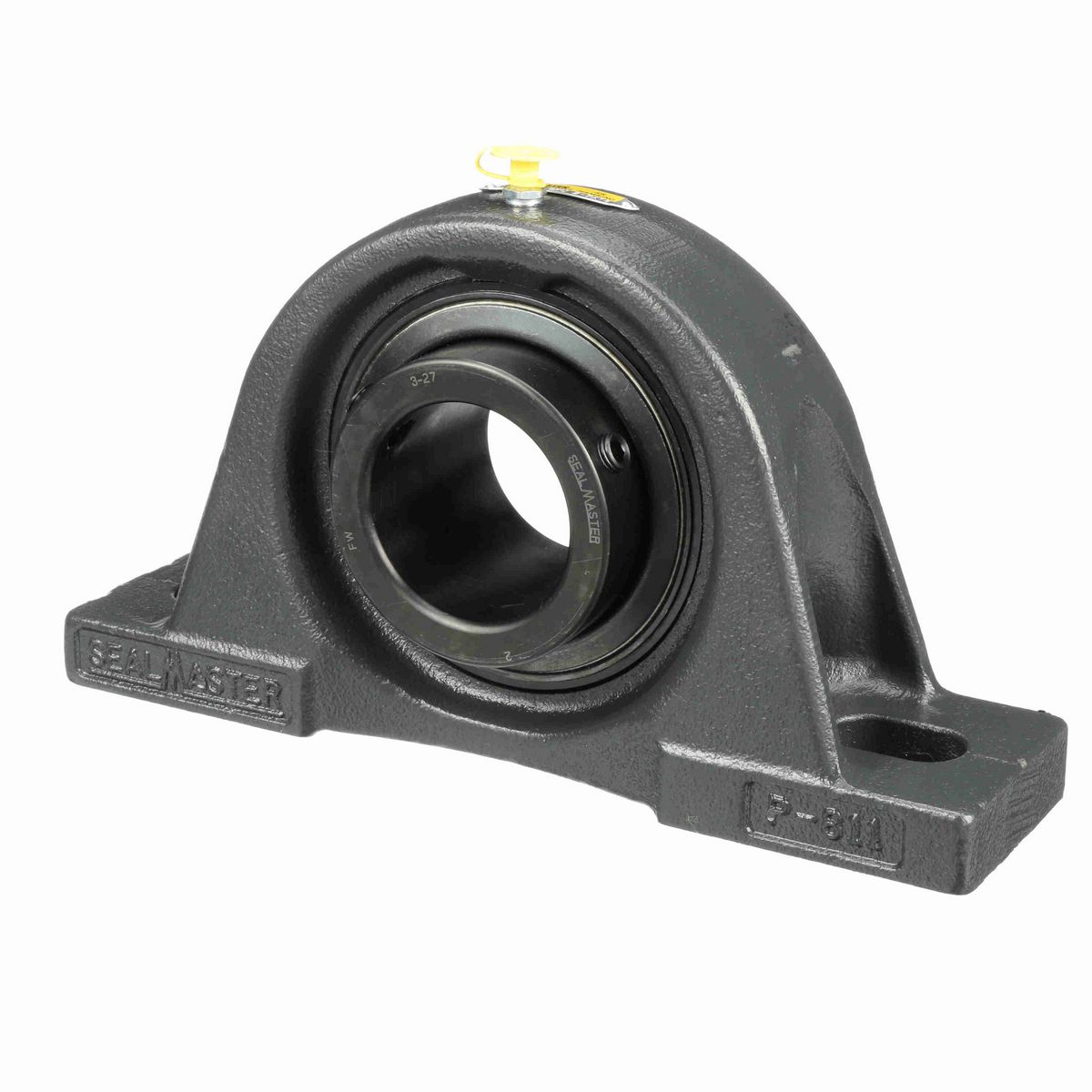Sealmaster Mounted Cast Iron Two Bolt Pillow Block Ball Bearing - 52100 Bearing Steel, Black Oxided - Setscrew Lock - Air Handling Housing Fit, Noise Tested - SPM-39 CXU