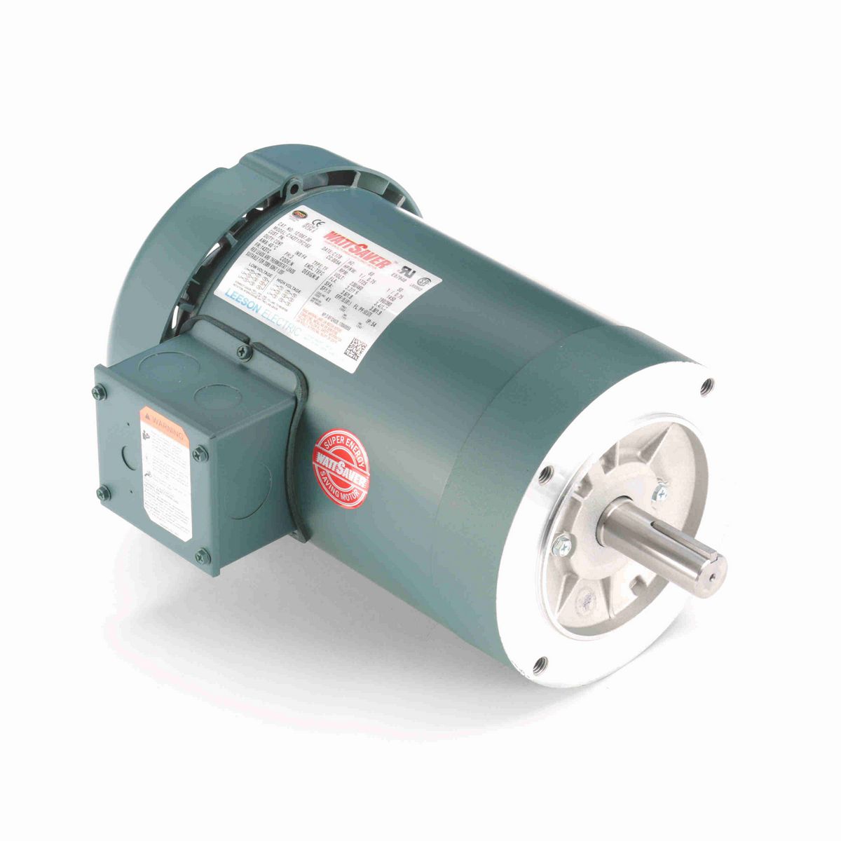 LEESON General Purpose Motor, 1 & 1 HP, 3 Ph, 60 & 50 Hz, 230/460 & 190/380 V, 1800 & 1500 RPM, 143TC Frame, TEFC - 121067.00