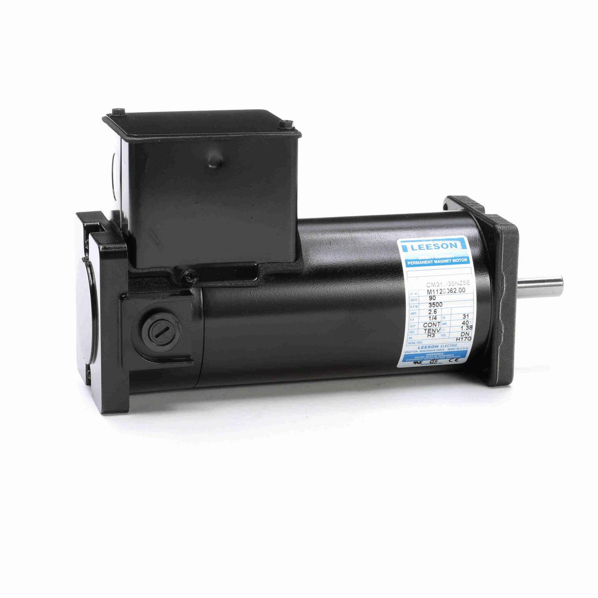 LEESON Sub-Fractional Motor, 0.25 HP, 90 V, 3500 RPM, 31 Frame, TENV - M1120062.00