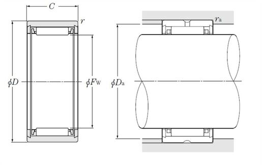 Игольчатый подшипник с массивными кольцами без внутреннего кольца NTN NKS37