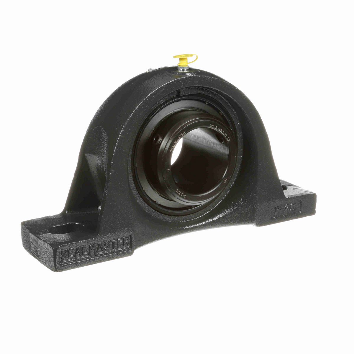 Sealmaster Mounted Cast Iron Two Bolt Pillow Block Ball Bearing - 52100 Bearing Steel, Black Oxided - Double Setscrew Lock - MSPD-39C