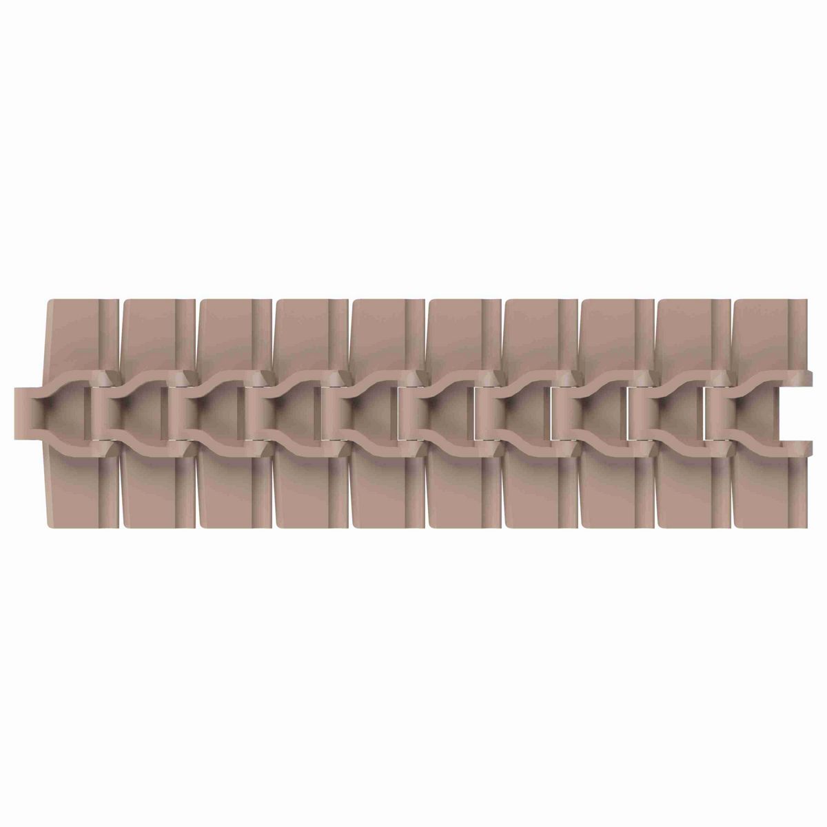 Rexnord 879B Side-flexing Solid Top, Material: Tan Low Friction, Width: 4.5in, Pitch: 1.5in - LF879K4-1/2