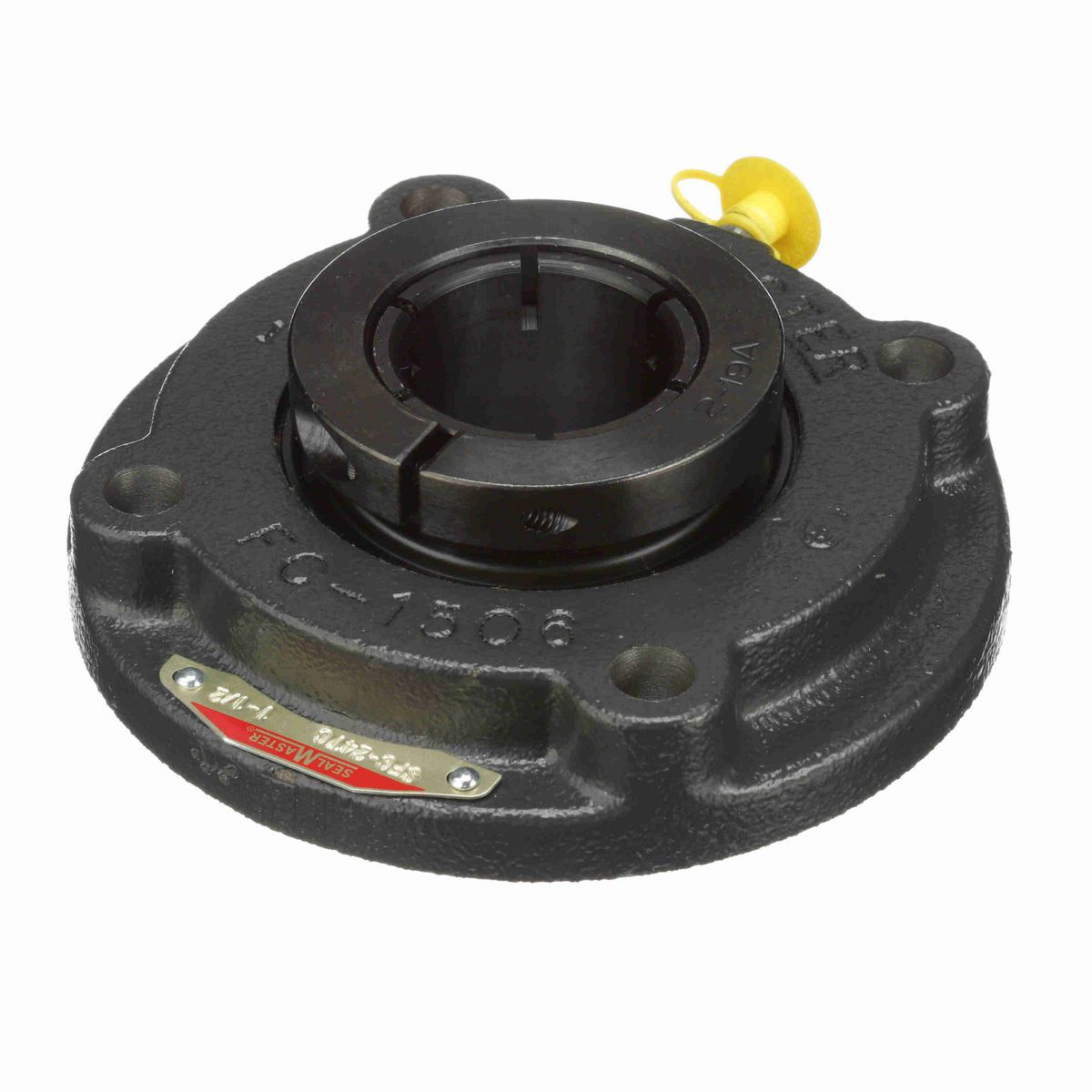 Sealmaster Mounted Cast Iron Flange Cartridge Ball Bearing - 52100 Bearing Steel, Black Oxided - Concentric Lock - SFC-24TC