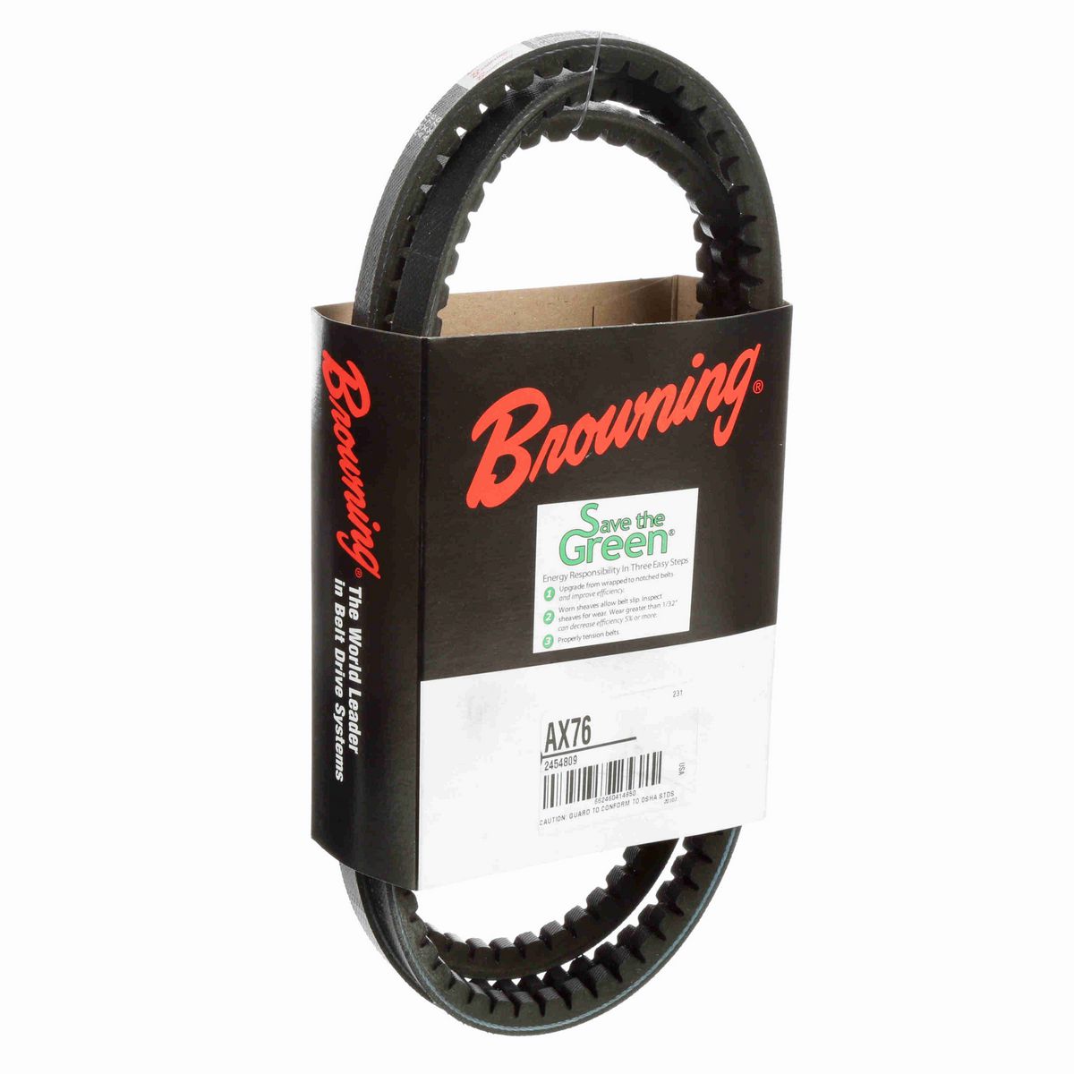 Browning EPDM Notched Belt 98% Efficient - AX76