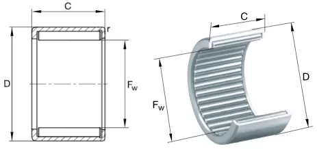 Игольчатый роликовый подшипник HGF HN1516